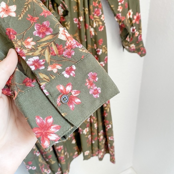 Nordstrom BP. NEW Green Floral Button Down Midi Dress Sz 3X - Picture 4 of 10